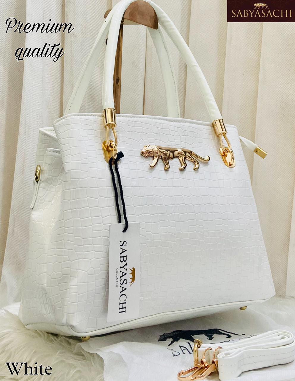 Sabyasachi High-Quality PU Leather Handbag - Maroon| Beige | Cream | Red