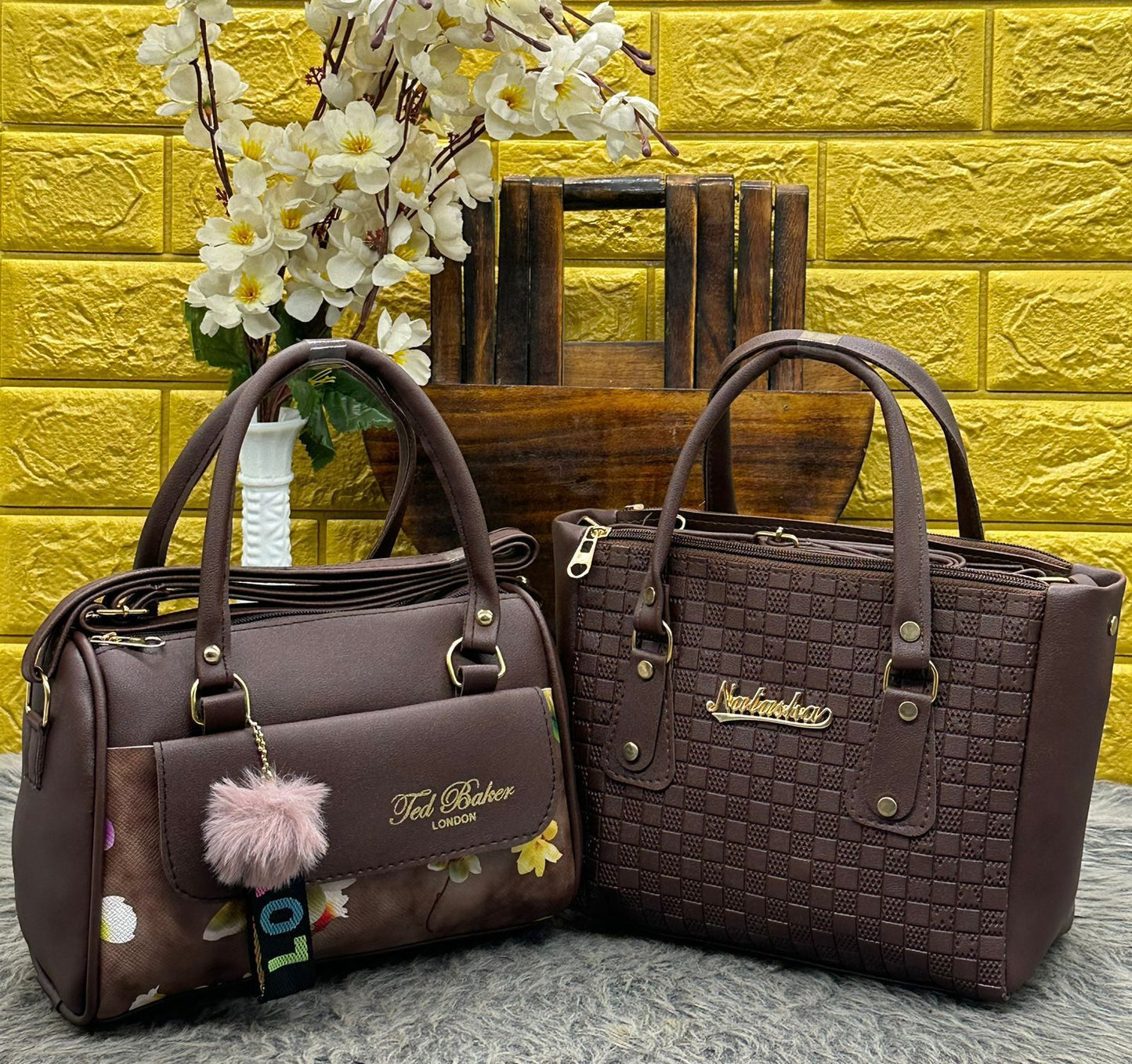 Ted Baker Sling Combo Duffle Bag - Pink & Black