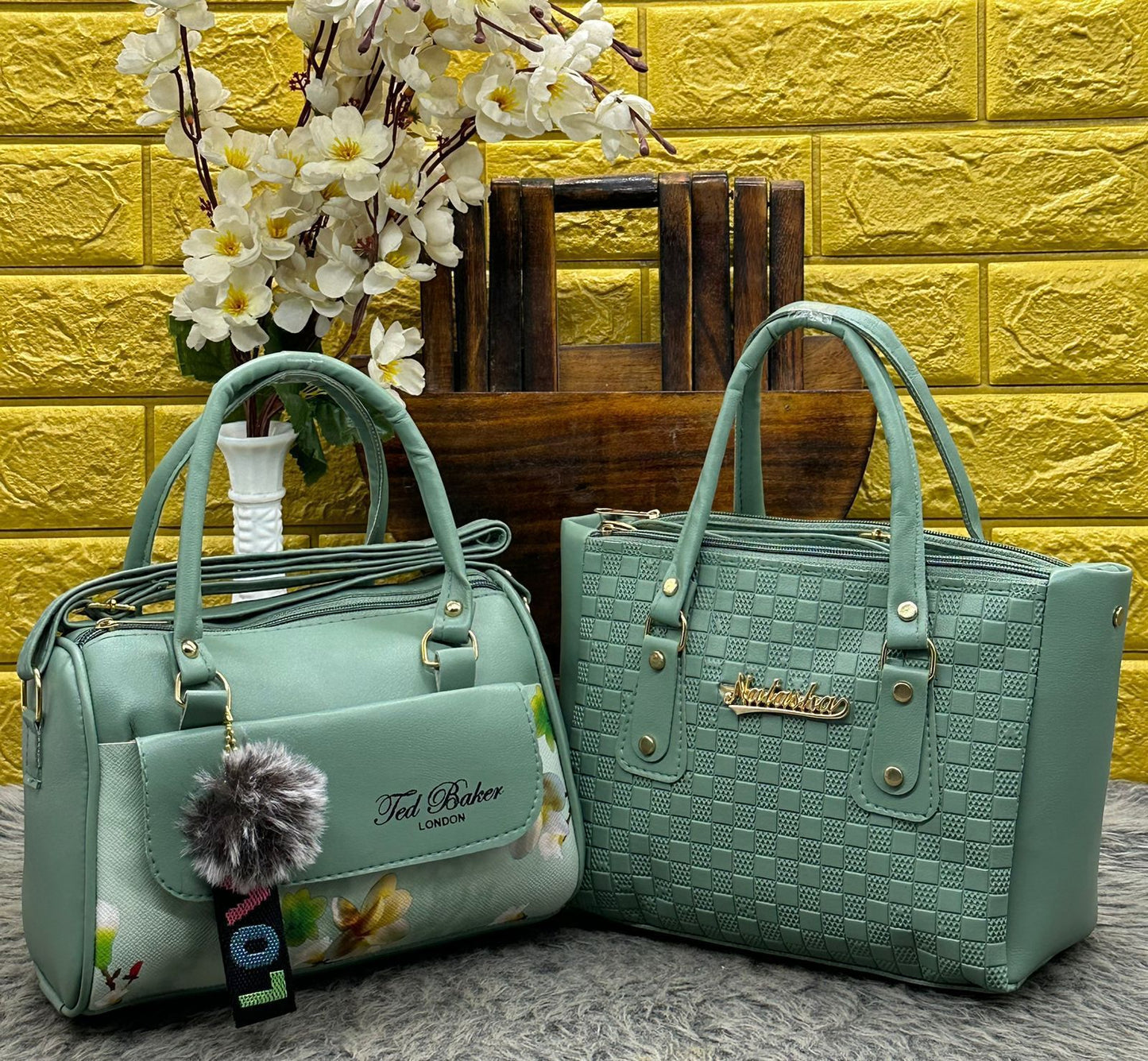 Ted Baker Sling Combo Duffle Bag - Pink & Black