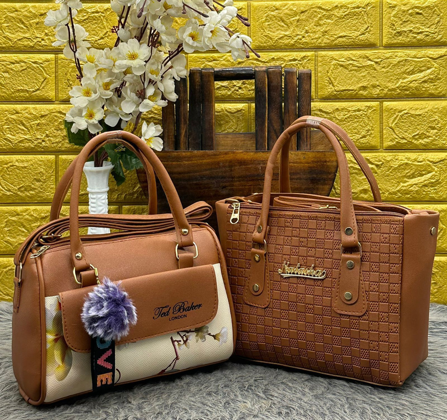 Ted Baker Sling Combo Duffle Bag - Pink & Black