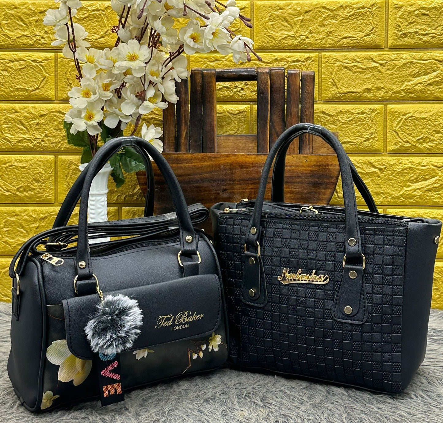 Ted Baker Sling Combo Duffle Bag - Pink & Black