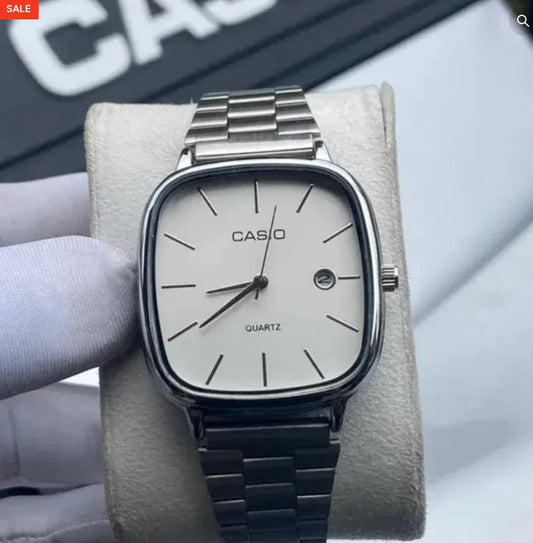Casio Quartz Unisex Minimalist Watch - Silver